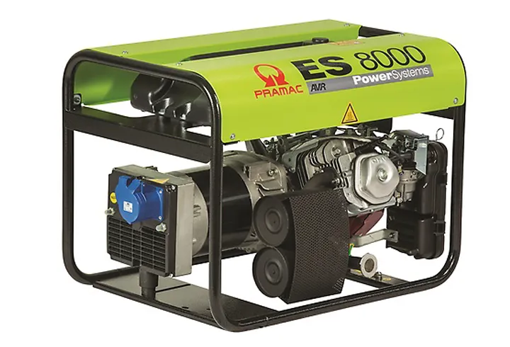 Groupe électrogène Pramac ES 8000 avec châssis ouvert et moteur essence
